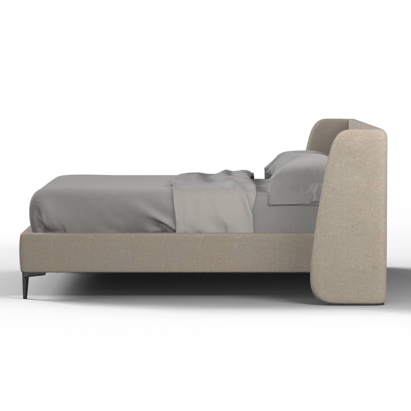 Abbey Uphlostered Bed with Structured Headboard and Refined Lines