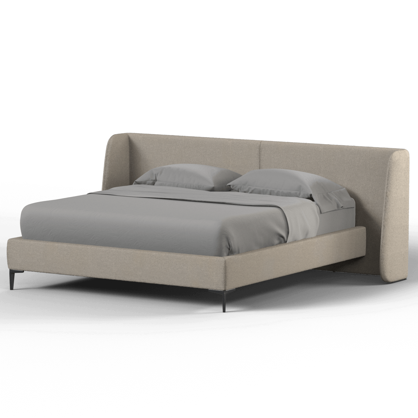 Abbey Uphlostered Bed with Structured Headboard and Refined Lines