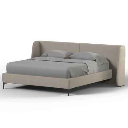 Abbey Uphlostered Bed with Structured Headboard and Refined Lines