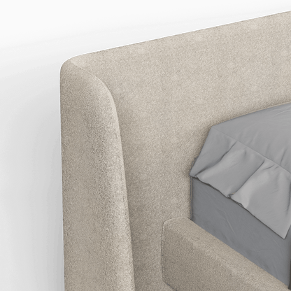 Abbey Uphlostered Bed with Structured Headboard and Refined Lines
