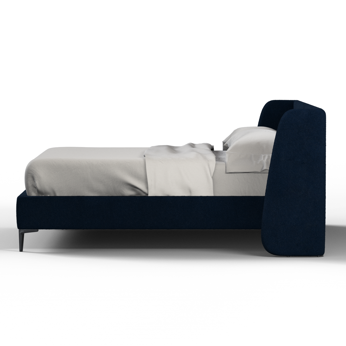 Abbey Uphlostered Bed with Structured Headboard and Refined Lines