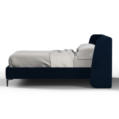 Abbey Uphlostered Bed with Structured Headboard and Refined Lines