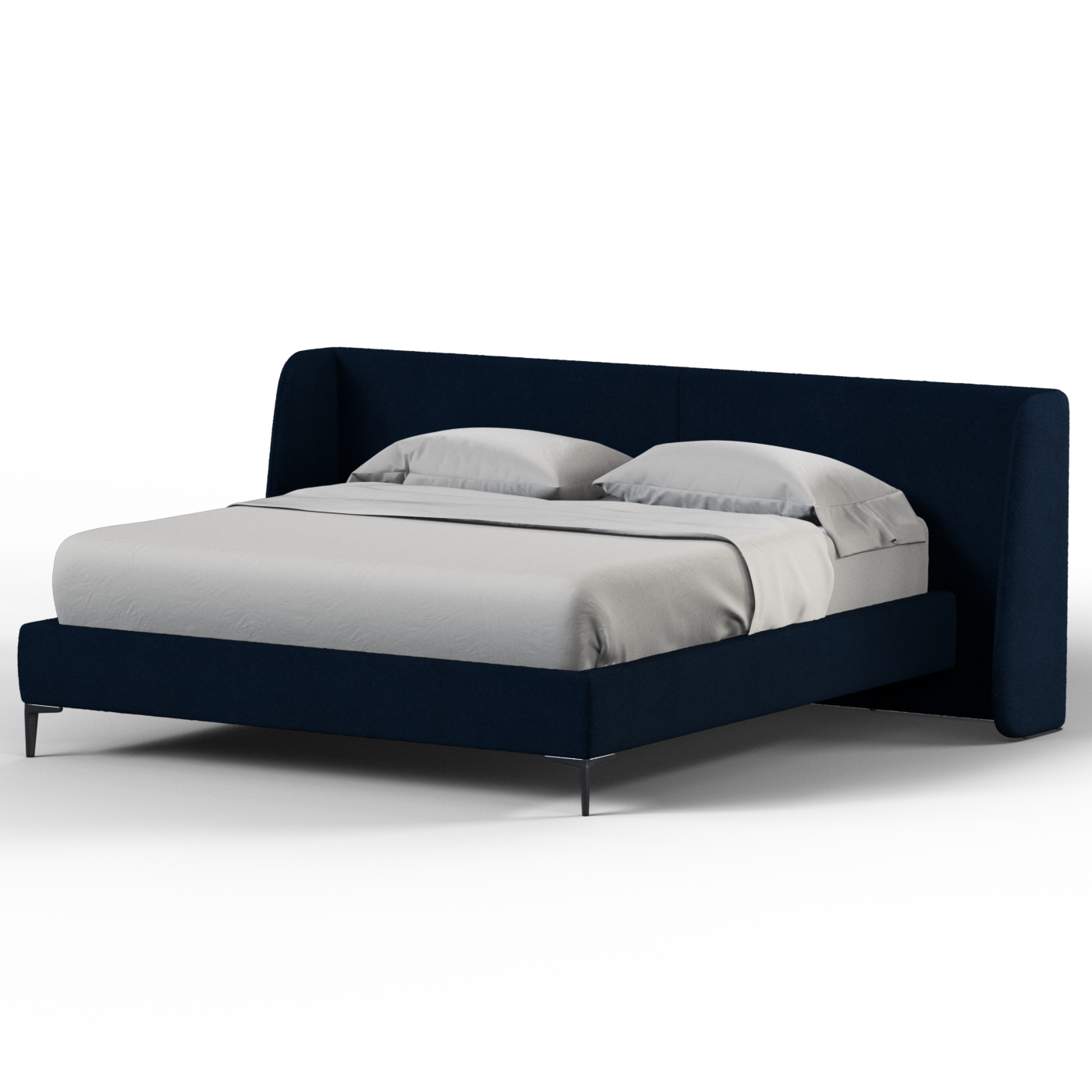 Abbey Uphlostered Bed with Structured Headboard and Refined Lines