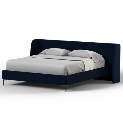 Abbey Uphlostered Bed with Structured Headboard and Refined Lines