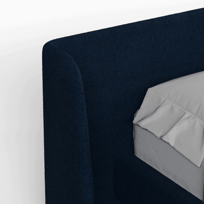 Abbey Uphlostered Bed with Structured Headboard and Refined Lines