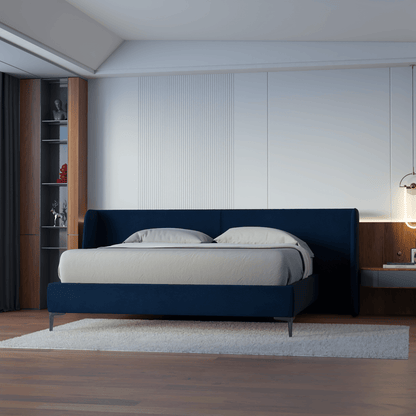 Abbey Uphlostered Bed with Structured Headboard and Refined Lines