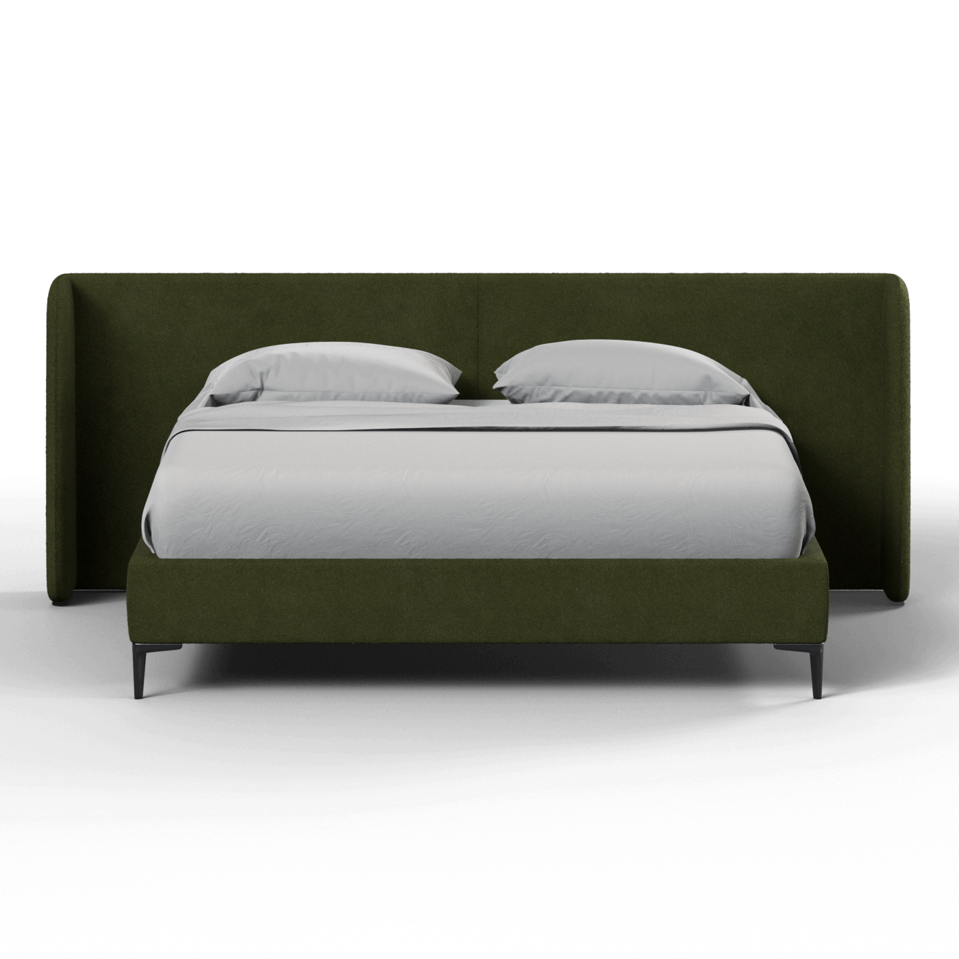 Abbey Uphlostered Bed with Structured Headboard and Refined Lines