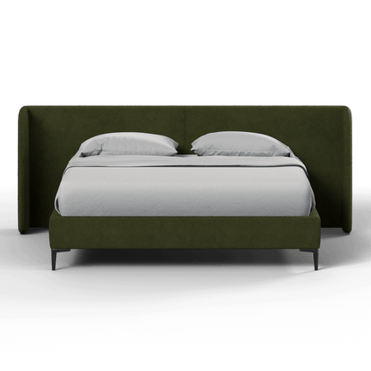 Abbey Uphlostered Bed with Structured Headboard and Refined Lines