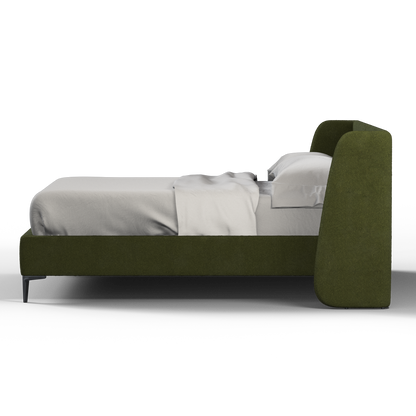 Abbey Uphlostered Bed with Structured Headboard and Refined Lines