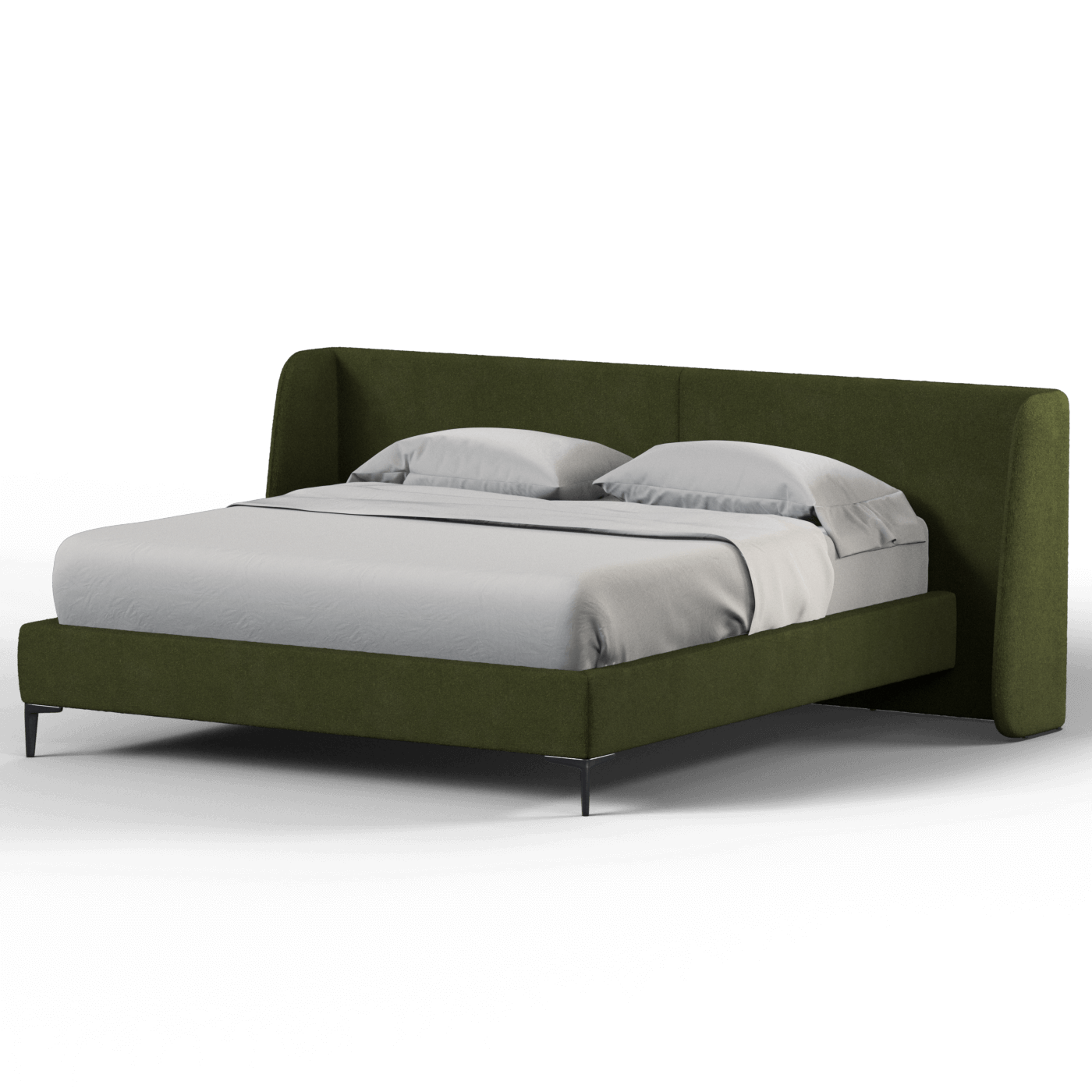 Abbey Uphlostered Bed with Structured Headboard and Refined Lines