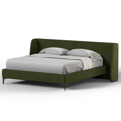 Abbey Uphlostered Bed with Structured Headboard and Refined Lines