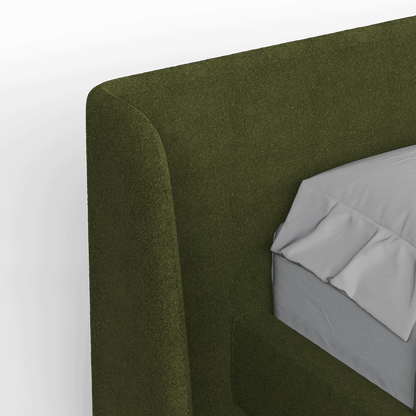 Abbey Uphlostered Bed with Structured Headboard and Refined Lines