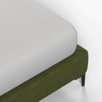 Abbey Uphlostered Bed with Structured Headboard and Refined Lines