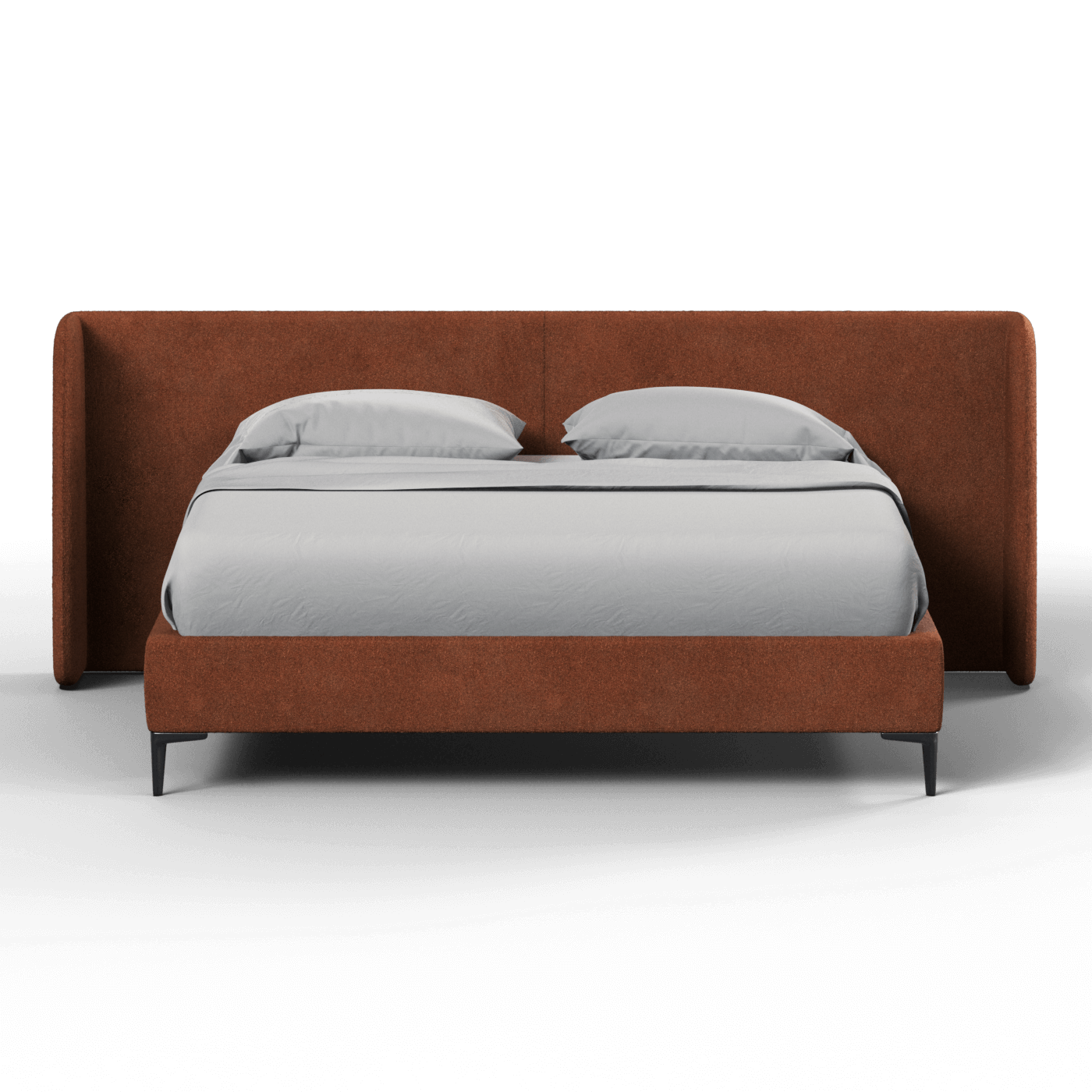 Abbey Uphlostered Bed with Structured Headboard and Refined Lines