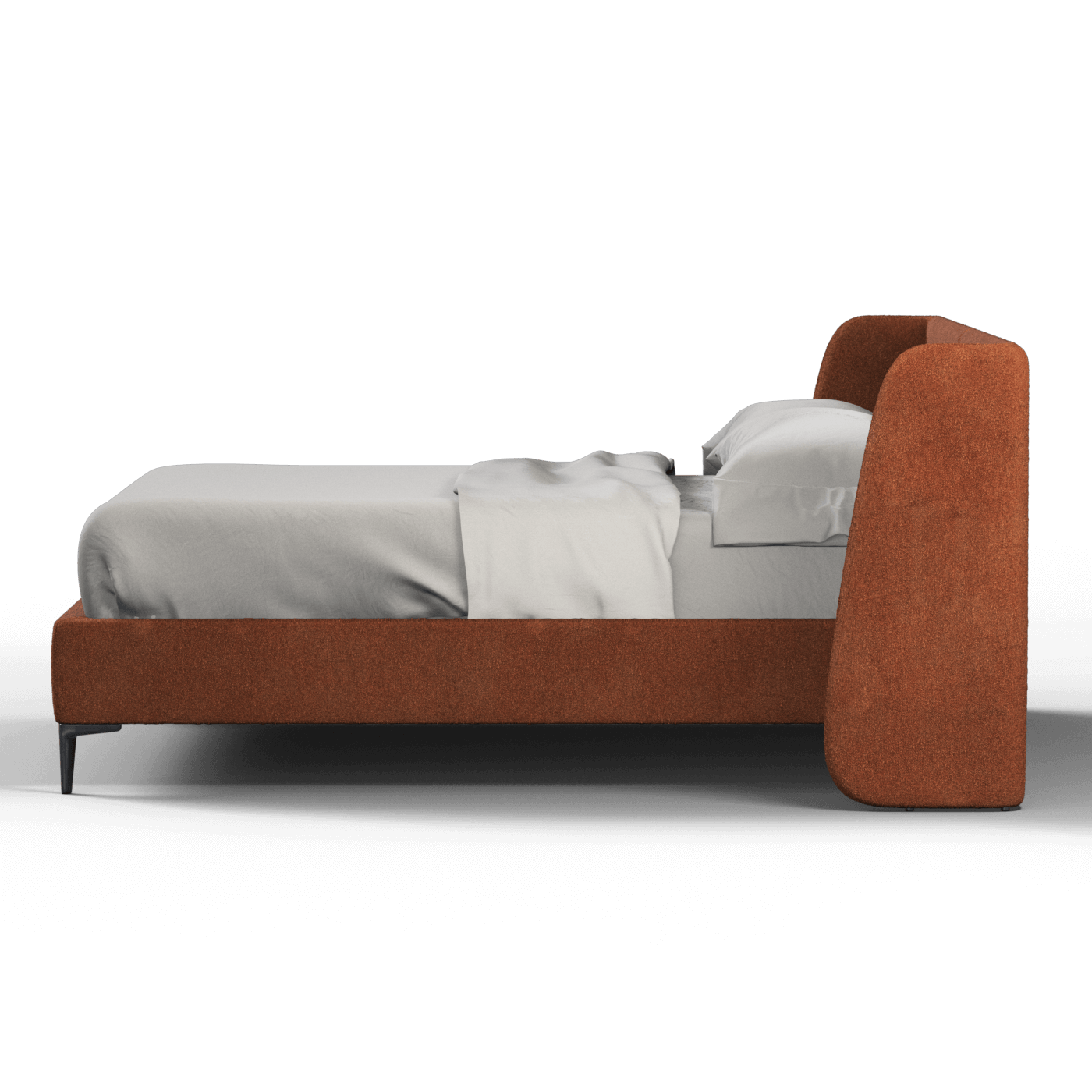 Abbey Uphlostered Bed with Structured Headboard and Refined Lines