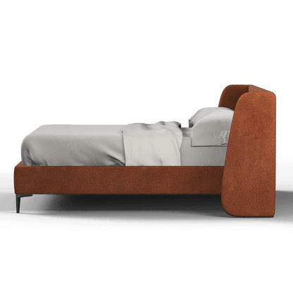 Abbey Uphlostered Bed with Structured Headboard and Refined Lines