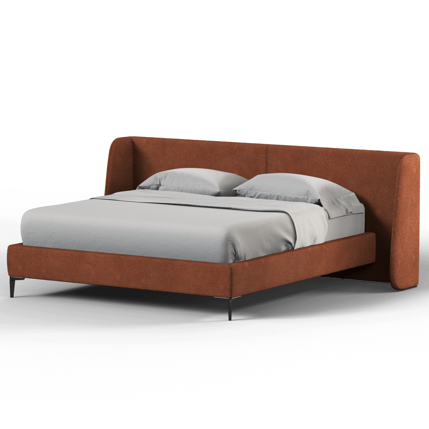 Abbey Uphlostered Bed with Structured Headboard and Refined Lines