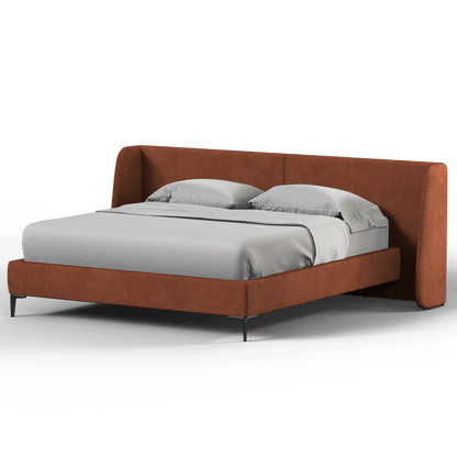 Abbey Uphlostered Bed with Structured Headboard and Refined Lines