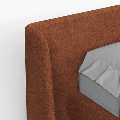 Abbey Uphlostered Bed with Structured Headboard and Refined Lines