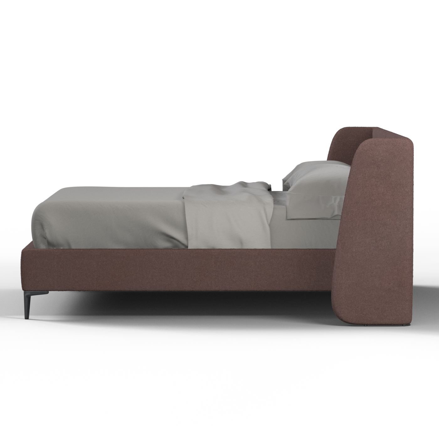 Abbey Uphlostered Bed with Structured Headboard and Refined Lines