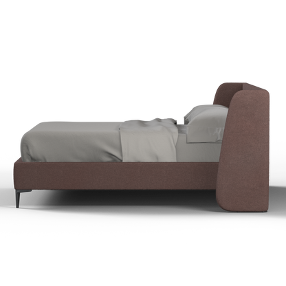 Abbey Uphlostered Bed with Structured Headboard and Refined Lines
