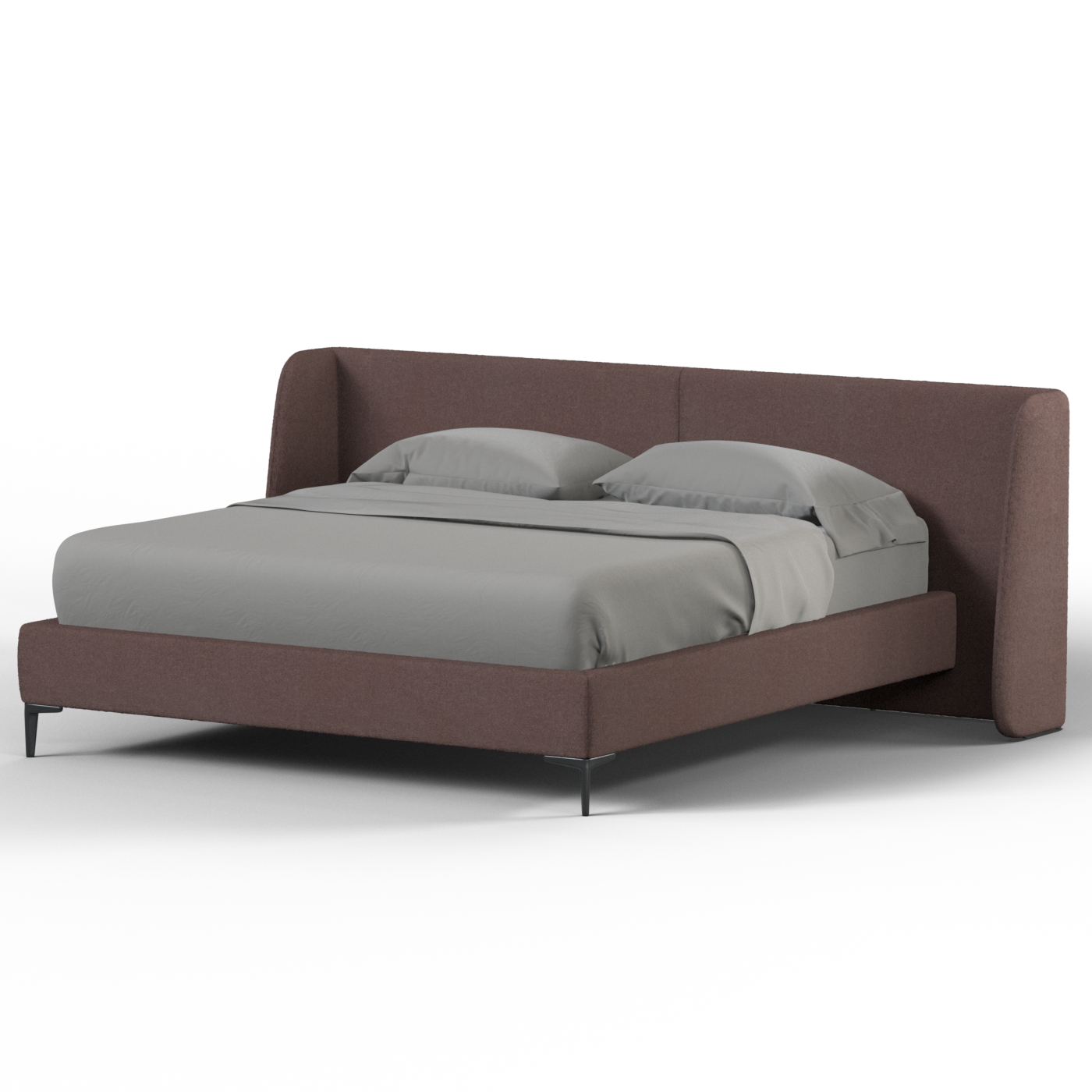 Abbey Uphlostered Bed with Structured Headboard and Refined Lines