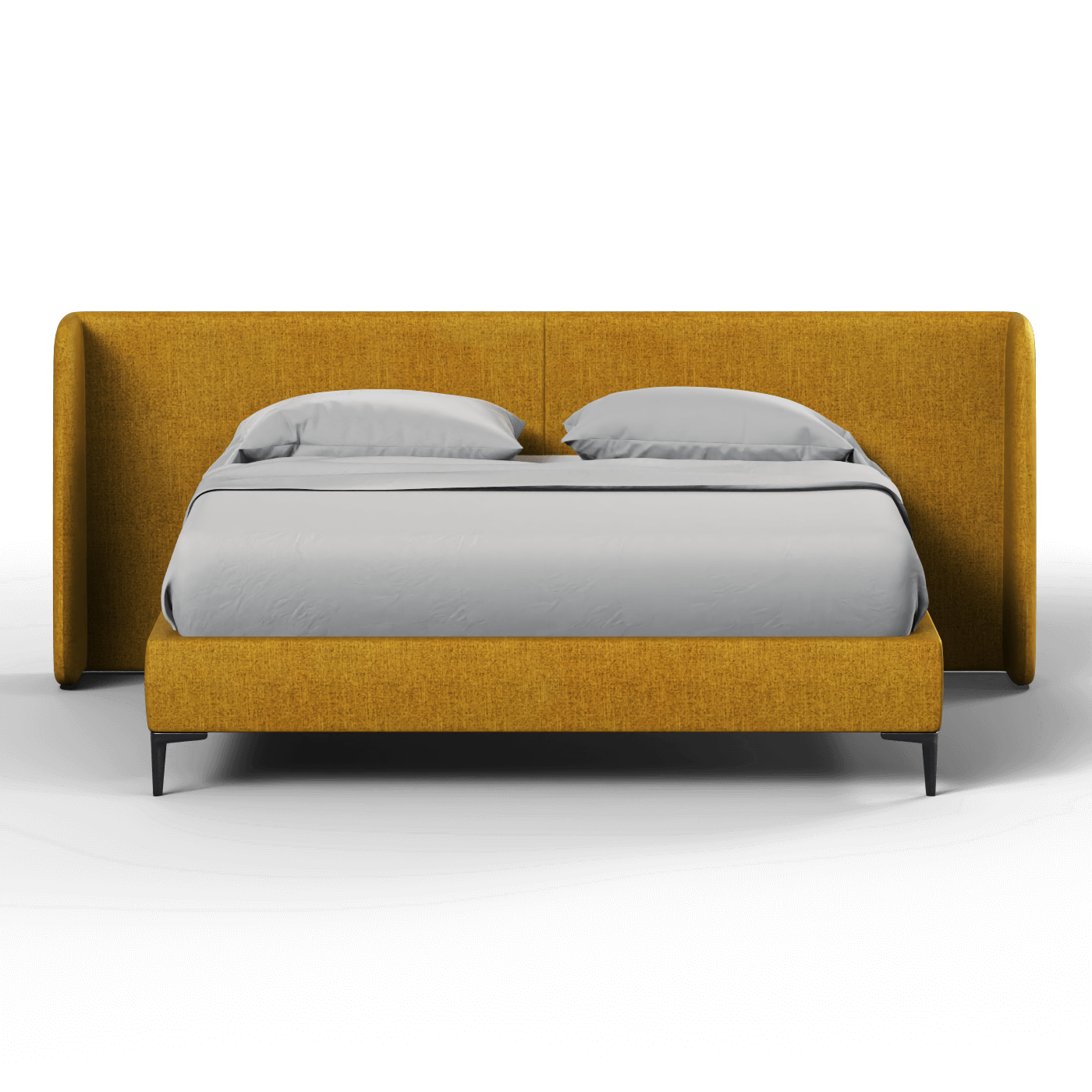 Abbey Uphlostered Bed with Structured Headboard and Refined Lines