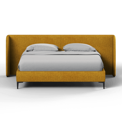 Abbey Uphlostered Bed with Structured Headboard and Refined Lines