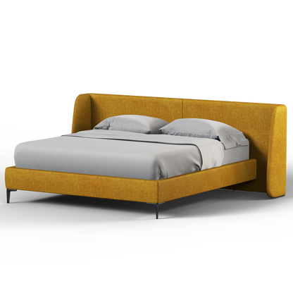 Abbey Uphlostered Bed with Structured Headboard and Refined Lines