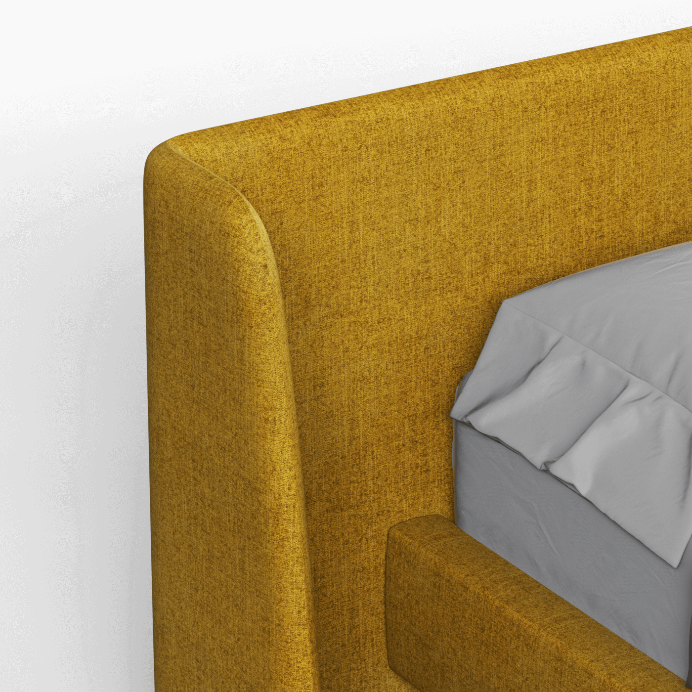 Abbey Uphlostered Bed with Structured Headboard and Refined Lines
