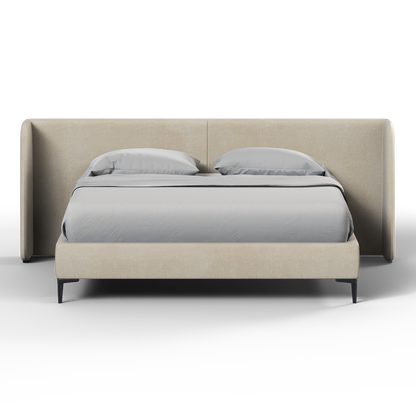 Abbey Uphlostered Bed with Structured Headboard and Refined Lines