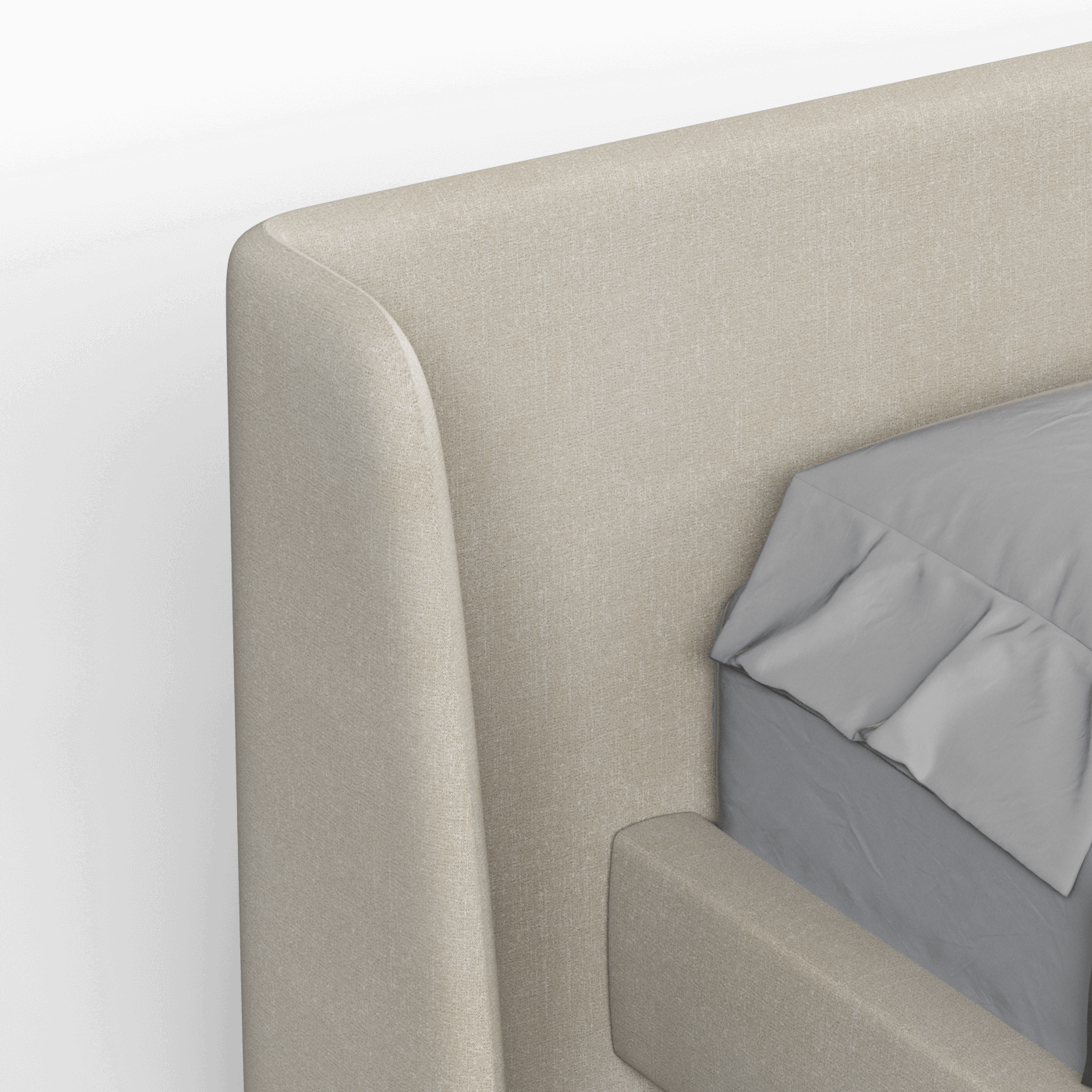Abbey Uphlostered Bed with Structured Headboard and Refined Lines