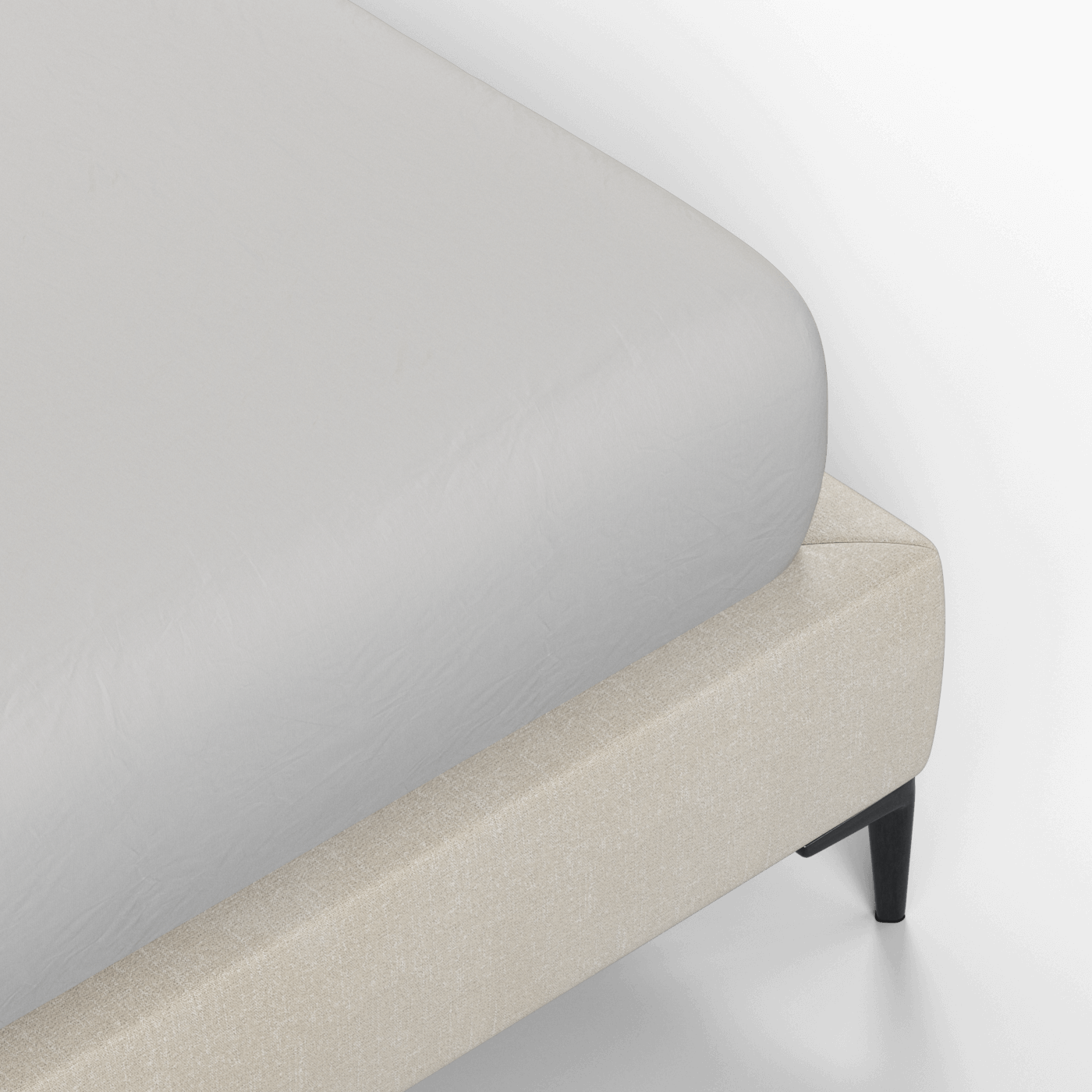 Abbey Uphlostered Bed with Structured Headboard and Refined Lines