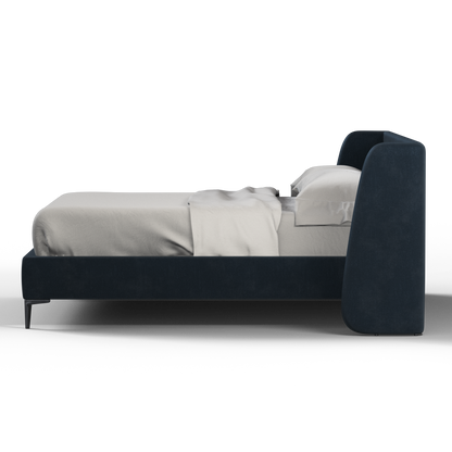 Abbey Uphlostered Bed with Structured Headboard and Refined Lines