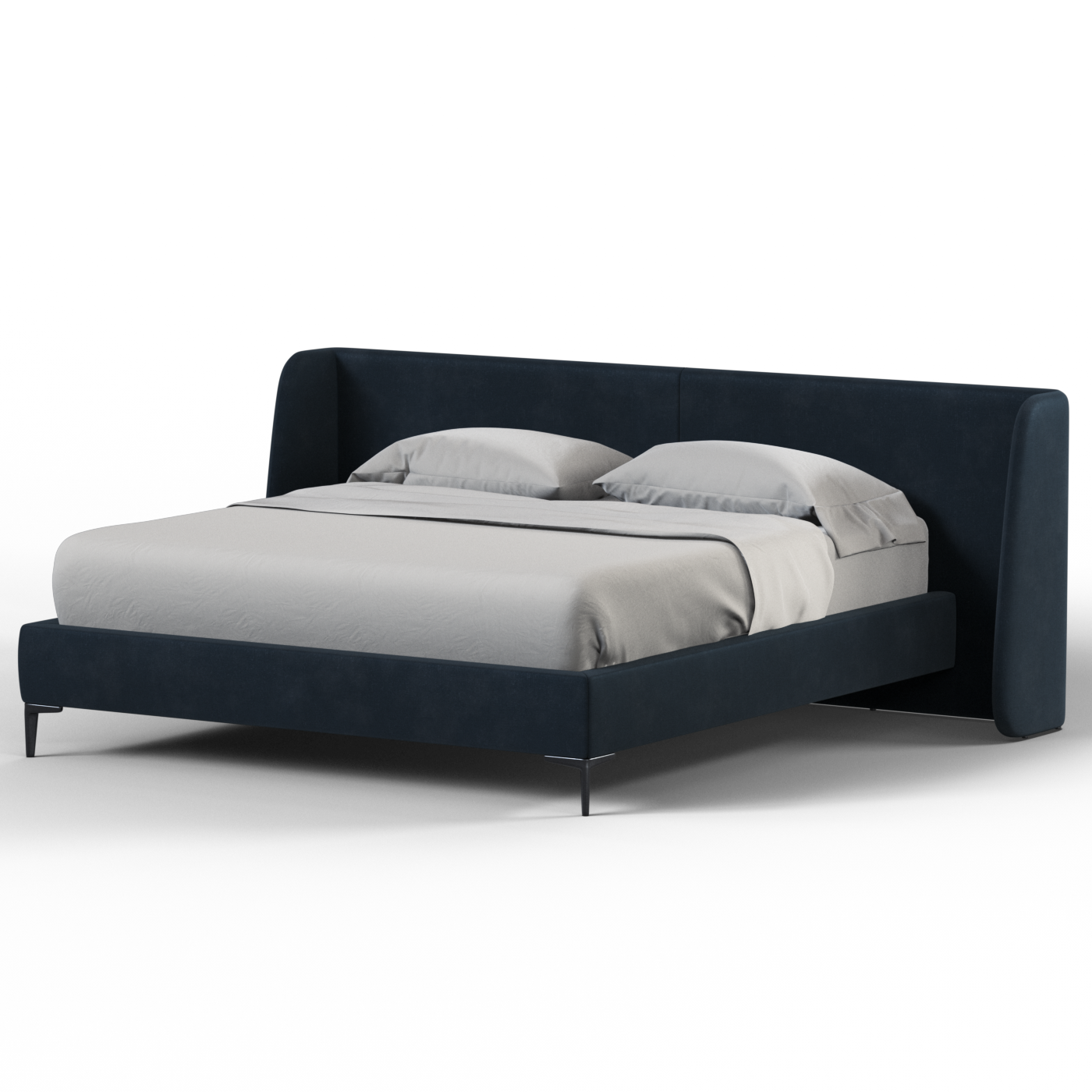 Abbey Uphlostered Bed with Structured Headboard and Refined Lines