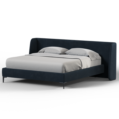 Abbey Uphlostered Bed with Structured Headboard and Refined Lines