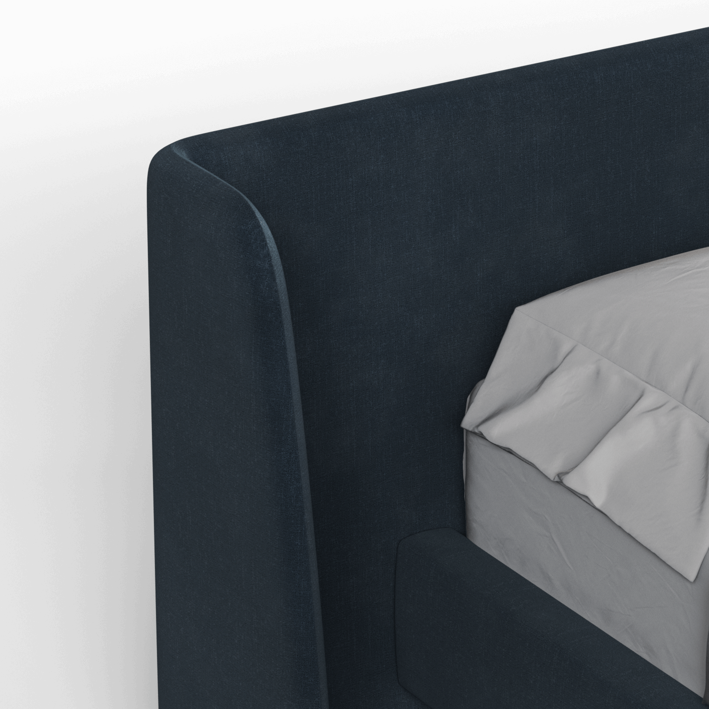 Abbey Uphlostered Bed with Structured Headboard and Refined Lines