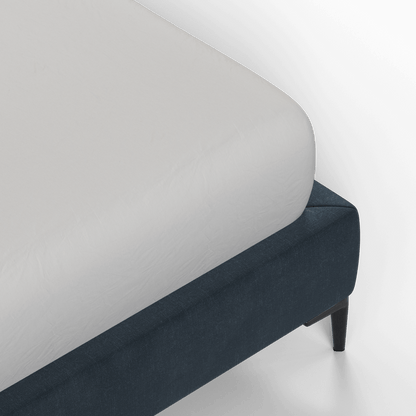 Abbey Uphlostered Bed with Structured Headboard and Refined Lines