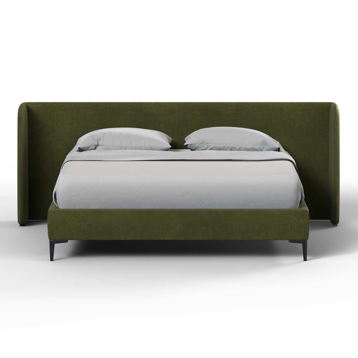 Abbey Uphlostered Bed with Structured Headboard and Refined Lines