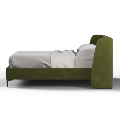 Abbey Uphlostered Bed with Structured Headboard and Refined Lines