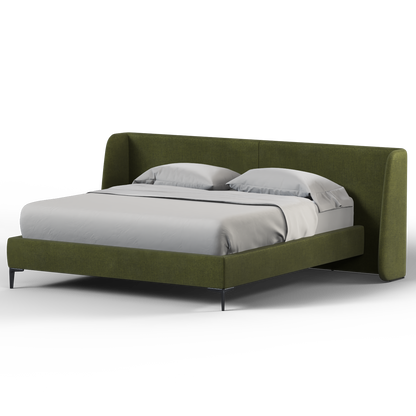 Abbey Uphlostered Bed with Structured Headboard and Refined Lines