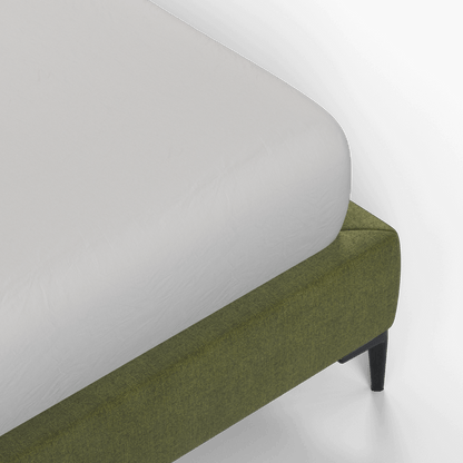 Abbey Uphlostered Bed with Structured Headboard and Refined Lines