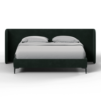 Abbey Uphlostered Bed with Structured Headboard and Refined Lines