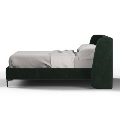 Abbey Uphlostered Bed with Structured Headboard and Refined Lines