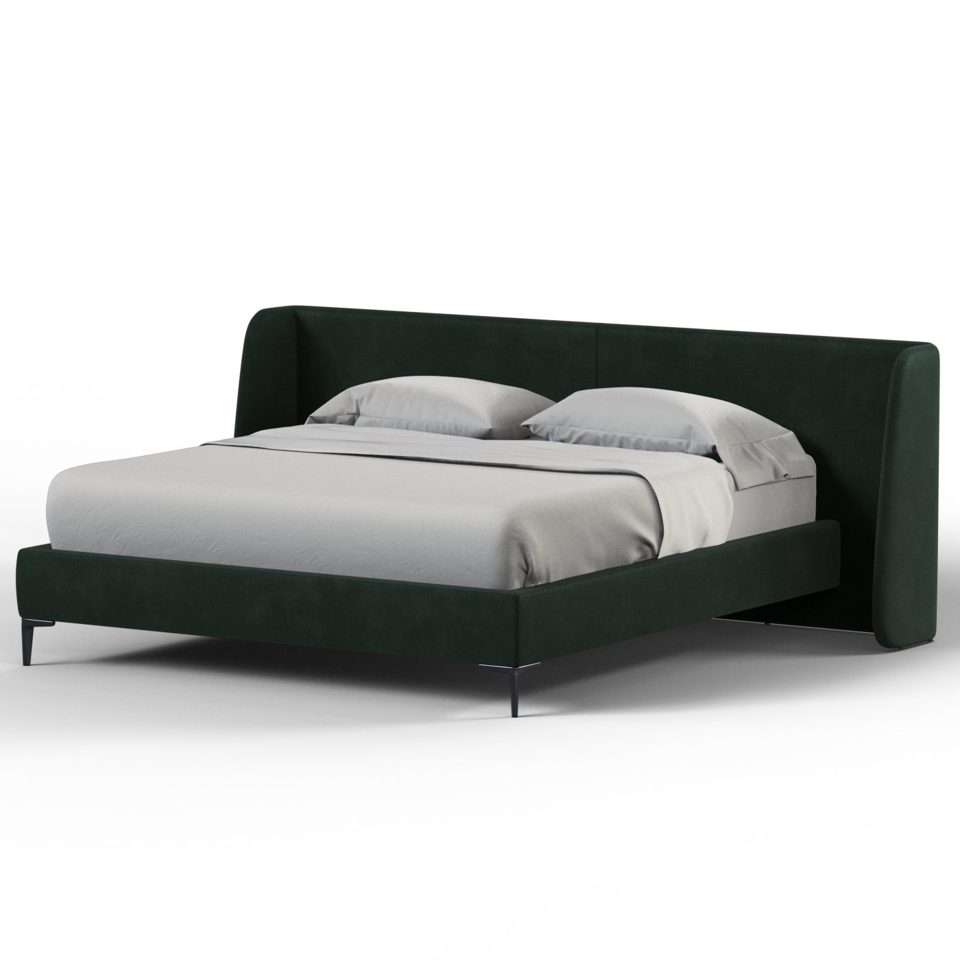 Abbey Uphlostered Bed with Structured Headboard and Refined Lines