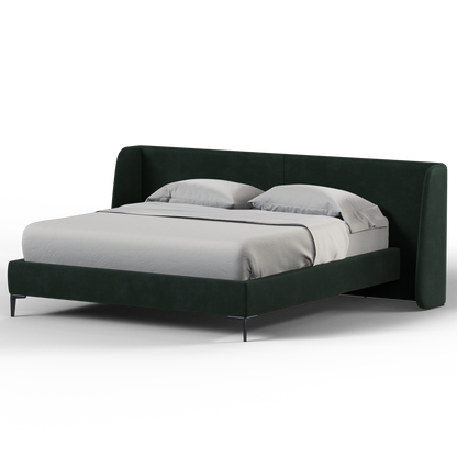 Abbey Uphlostered Bed with Structured Headboard and Refined Lines
