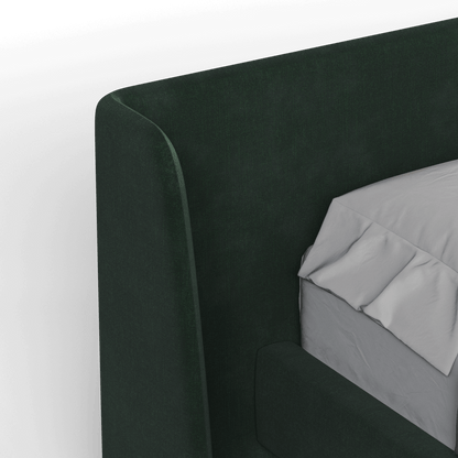 Abbey Uphlostered Bed with Structured Headboard and Refined Lines
