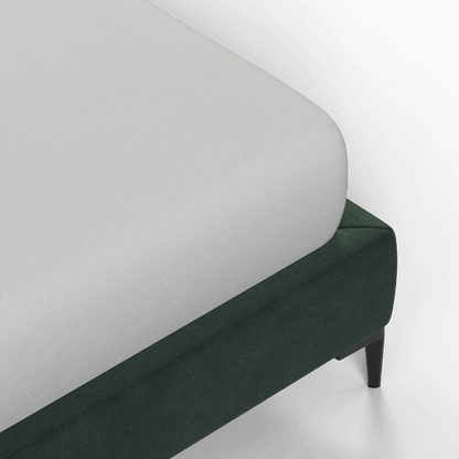 Abbey Uphlostered Bed with Structured Headboard and Refined Lines