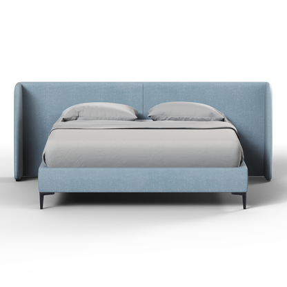 Abbey Uphlostered Bed with Structured Headboard and Refined Lines