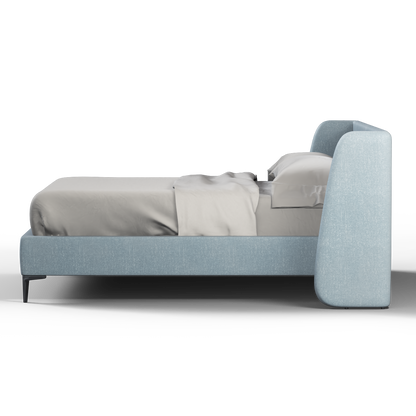 Abbey Uphlostered Bed with Structured Headboard and Refined Lines